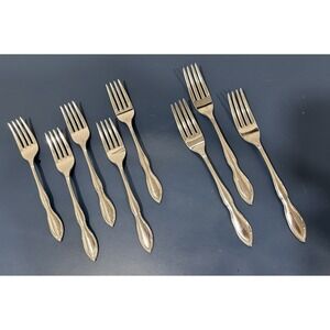 Gorham Stegor USA‎ CHANSON Stainless Dinner and Salad Forks Lot 8 pcs Flatwear